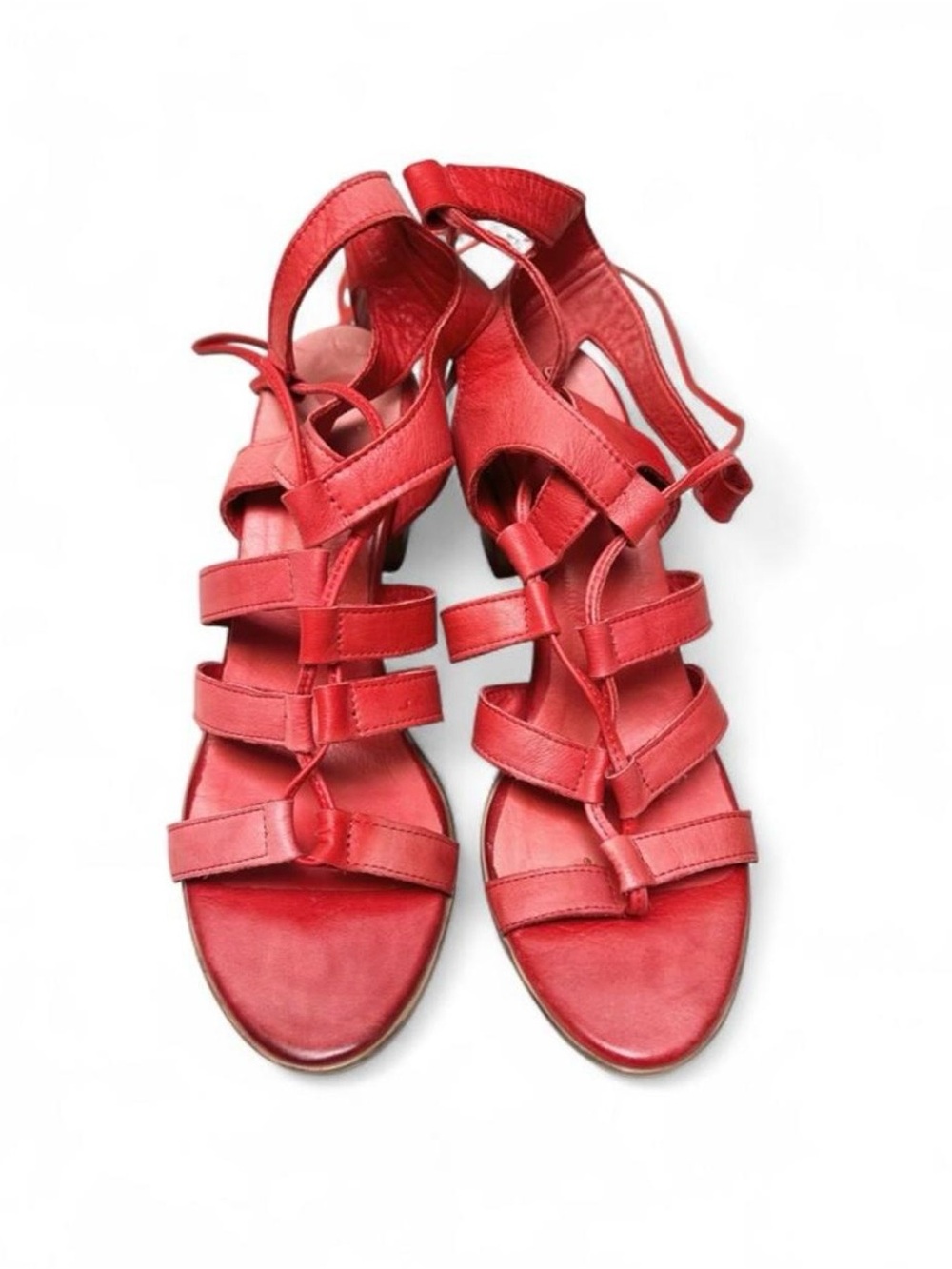 2008 Vintage Bueno | Soft Italian Leather Lace-Up Heeled Sandals - Picture 5 of 8